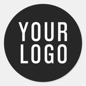 Black Custom Logo Stickers For Business (Front)