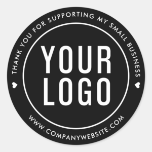 Black Thank You For Supporting My Small Business Classic Round Sticker (Front)