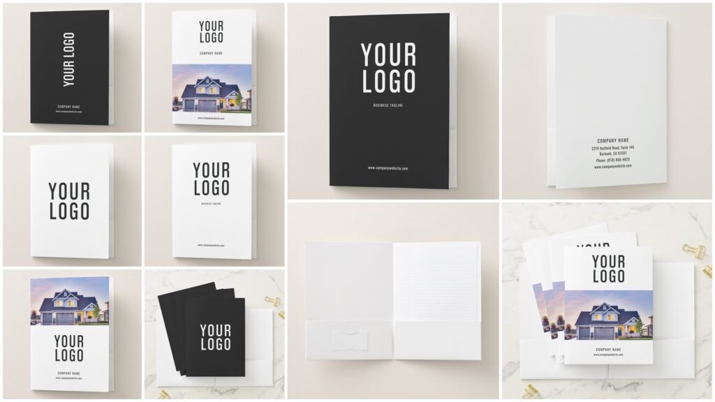 Custom Folders With A Business Card Slot