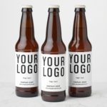Custom Logo White Minimalist Beer Bottle Labels (Bottles)