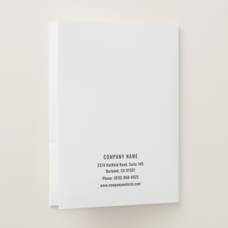Custom Photo Business Folders Logo and Card Slot (Back)