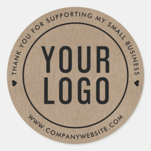 Faux Kraft Thank You For Supporting My Small Business Classic Round Stickers (Front)
