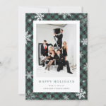 Green Photo Business Christmas Card (Front)