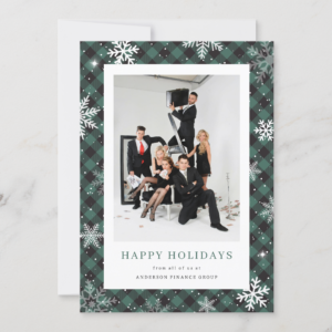 Green Photo Business Christmas Card (Front)
