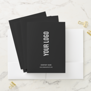 Minimalist Black and White Business Logo Card Slot Pocket Folder (In Situ)