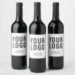 Minimalist White Custom Wine Bottle Labels With Logo (Bottles)