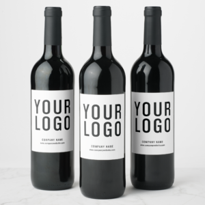 Minimalist White Custom Wine Bottle Labels With Logo (Bottles)