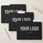 Modern Black Business File Folders with Logo (Set)