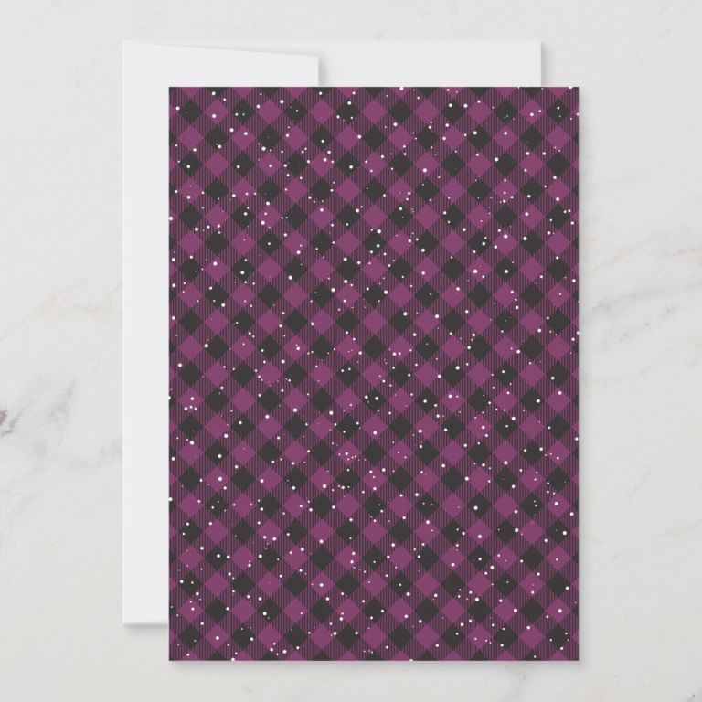 Photo Purple Plaid Snowflake Corporate Business Holiday Card (Back)