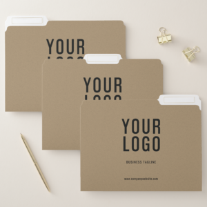 Professional Business Logo Faux Kraft File Folders (Set)