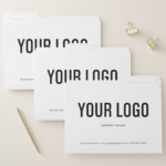 Professional White Business File Folders with Logo (Set)