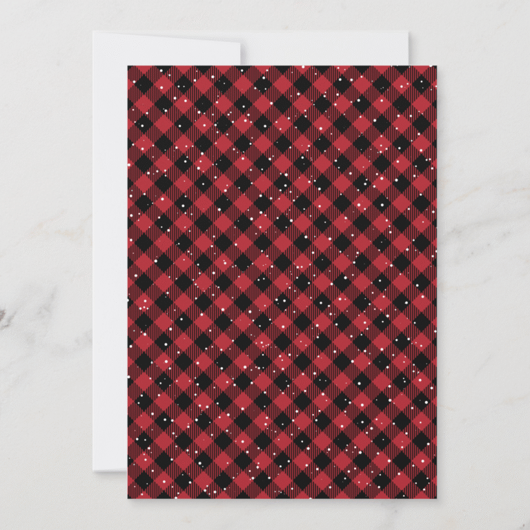 Red Plaid Snowflake Photo Corporate Business Holiday Card (Back)