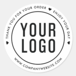 Thank You For Your Order White Stickers With Logo (Front)