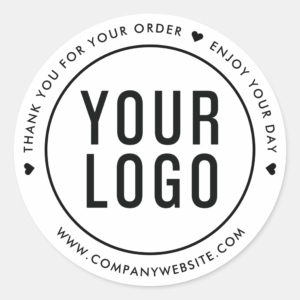 Thank You For Your Order White Stickers With Logo (Front)