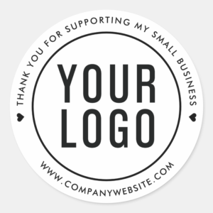 White Thank You For Supporting My Small Business Classic Round Stickers (Front)