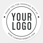 White Thank You Stickers For Business (Front)