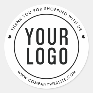White Thank You Stickers For Business (Front)