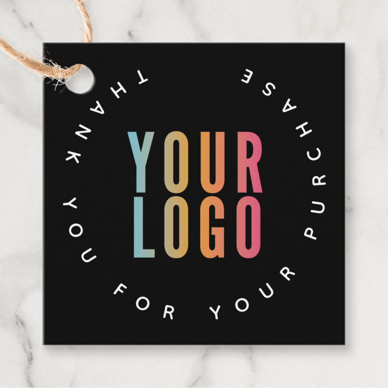 Black Custom Hang Tags With String