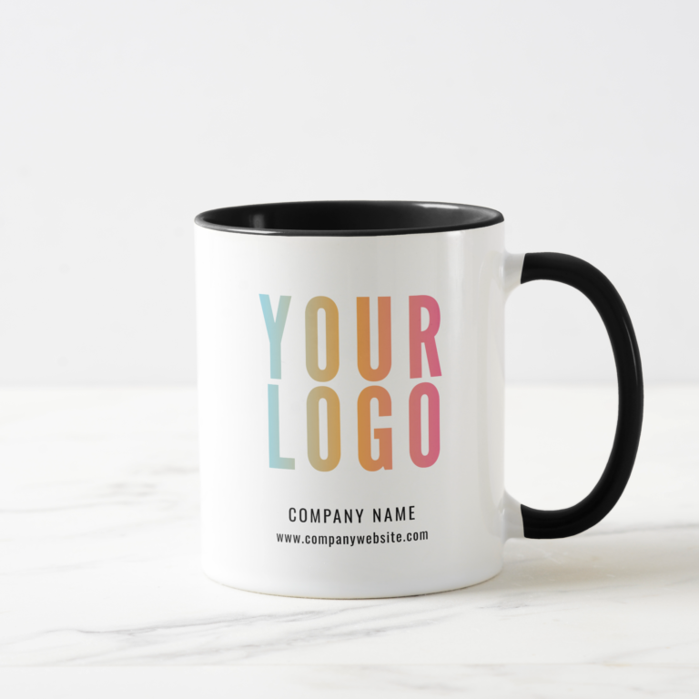 Black Custom Logo Coffee Mugs