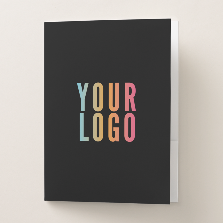 Black Custom Pocket Folders With Logo