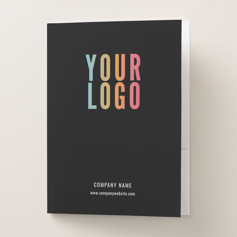 Black Custom Printed Pocket Folders