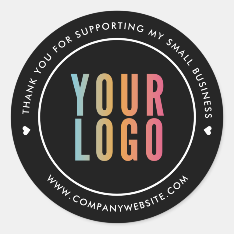 Black Thank You For Supporting My Small Business Stickers
