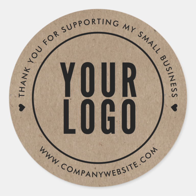Faux Kraft Paper Thank You For Supporting My Small Business Stickers