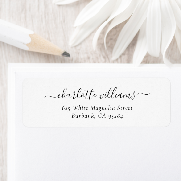 Personalized Return Address Labels Script Font
