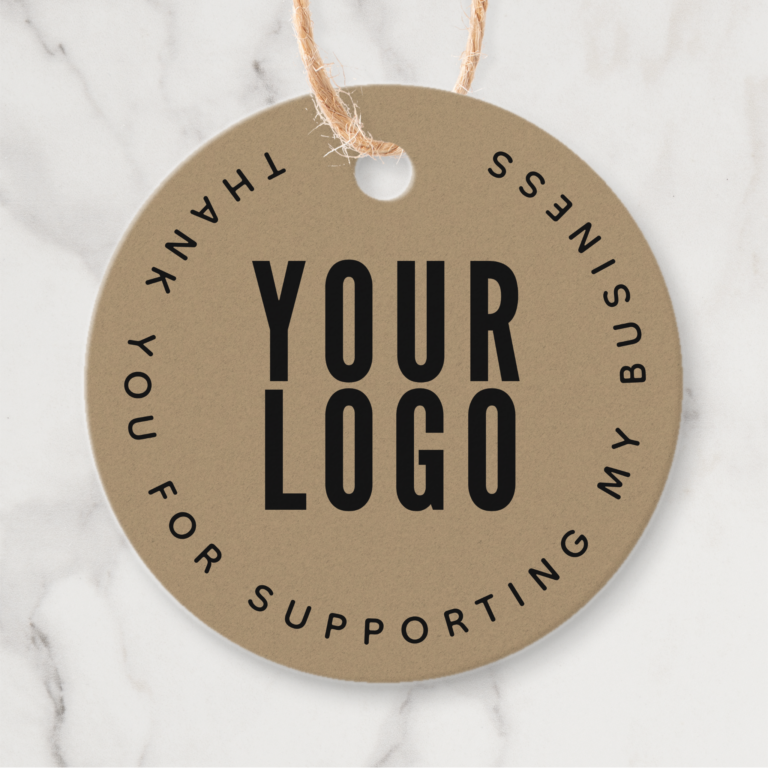 Round Hang Tags Faux Kraft Paper