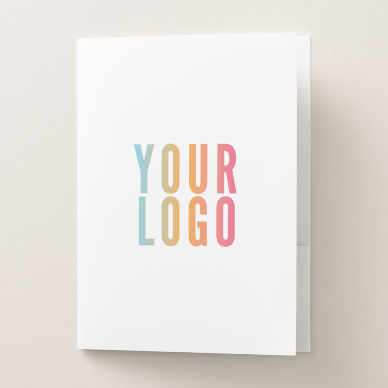 White Custom Pocket Folders With Logo