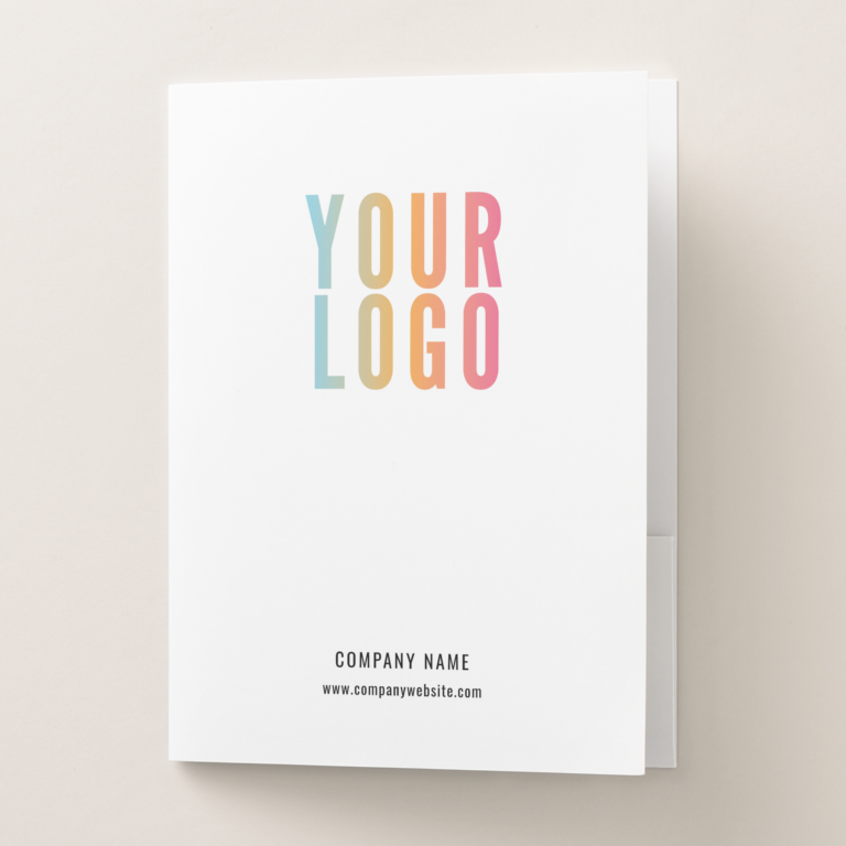 White Custom Printed Pocket Folders