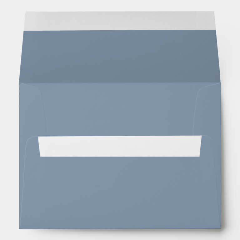 Dusty Blue Modern Custom Wedding 5.25x7.25 Envelope (Back (Bottom)