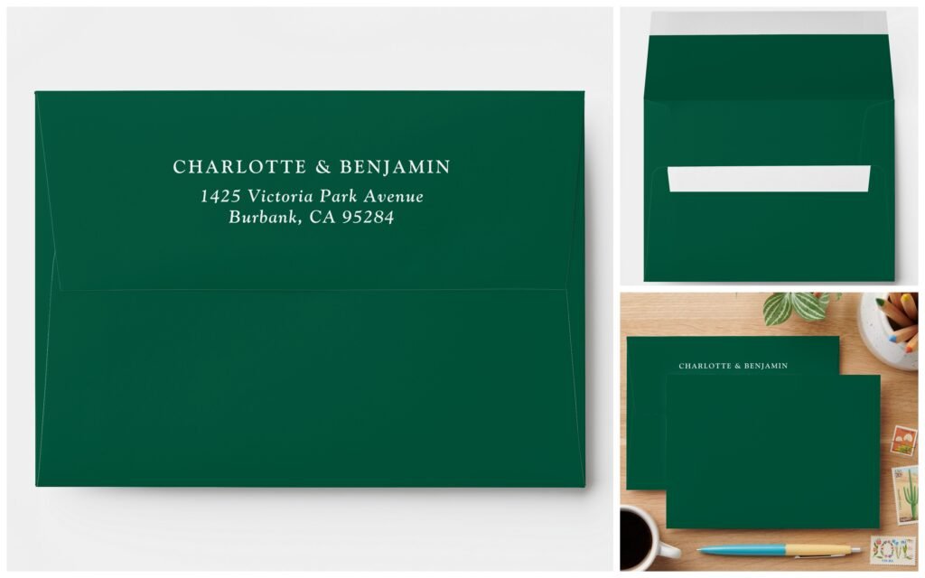 Emerald Green Wedding Envelopes