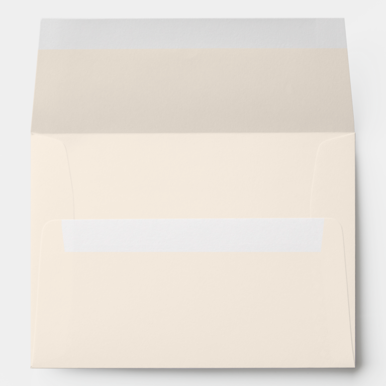 Ivory Modern Custom Wedding 5.25x7.25 Envelope (Back (Bottom)