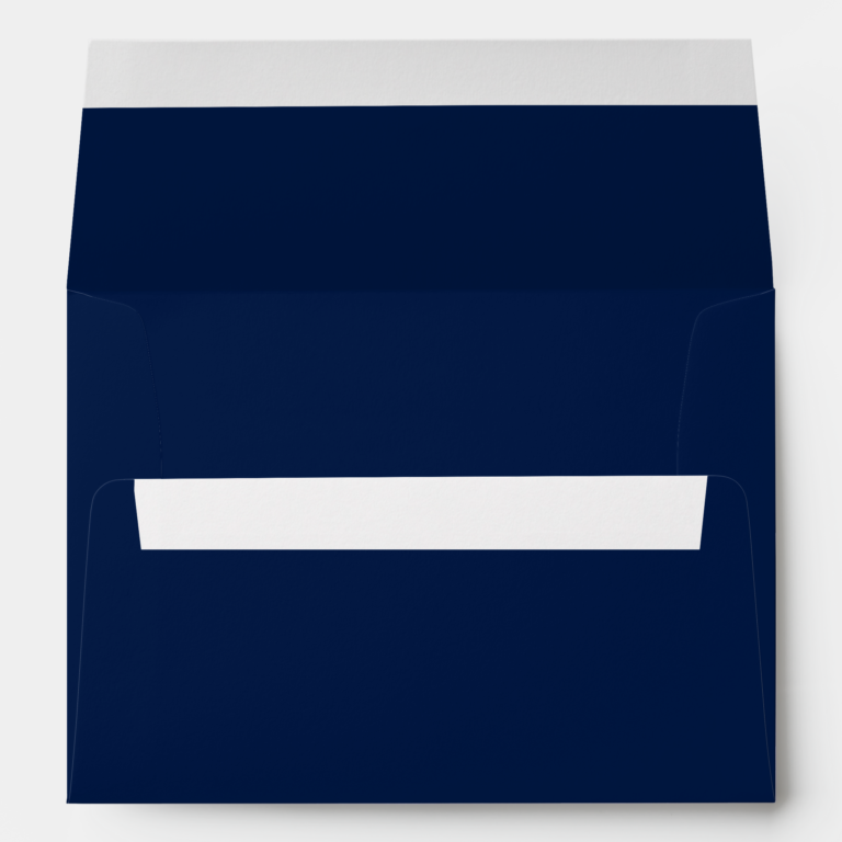 Navy Blue Modern Custom Wedding 5x7 Envelope (Back (Bottom)