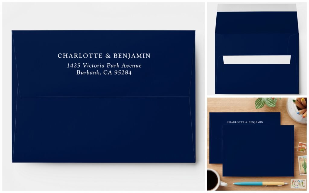 Navy Blue Wedding Envelopes